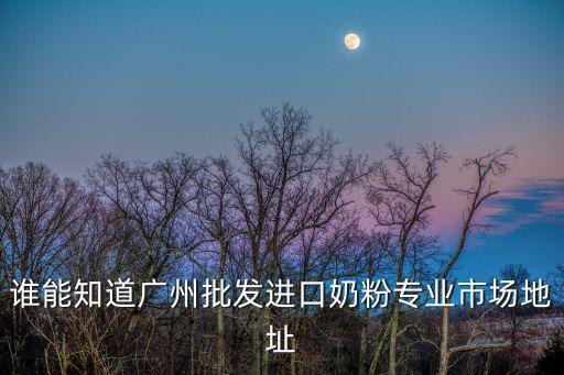 誰能知道廣州批發進口奶粉專業市場地址