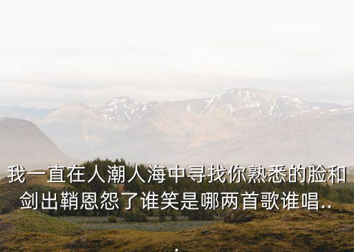 我一直在人潮人海中尋找你熟悉的臉和劍出鞘恩怨了誰笑是哪兩首歌誰唱...