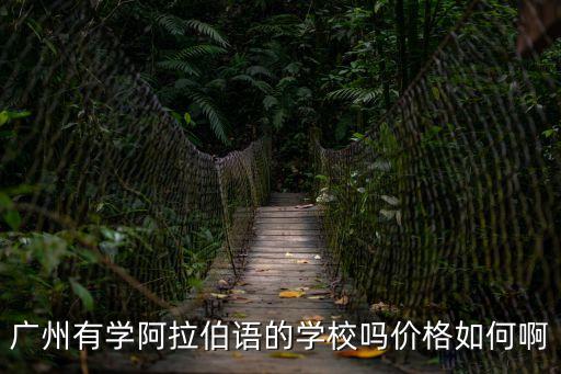 廣州有學阿拉伯語的學校嗎價格如何啊
