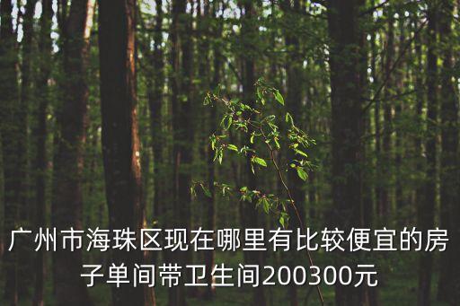 廣州市海珠區現在哪里有比較便宜的房子單間帶衛生間200300元