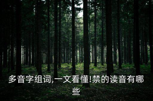 禁的多音字組詞,一文看懂!禁的讀音有哪些?