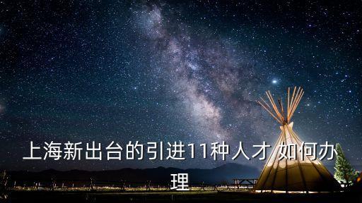 上海新出臺的引進11種人才 如何辦理