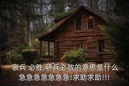哀兵必勝的意思