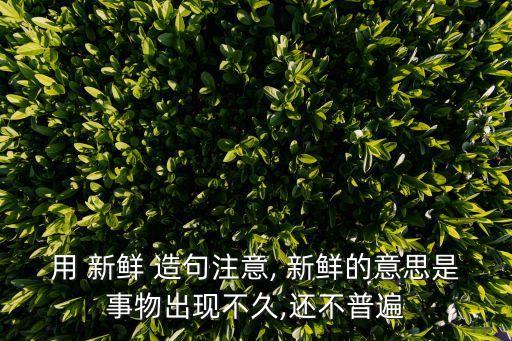 用新鮮造句,事物出現不久還不普遍用新鮮造句