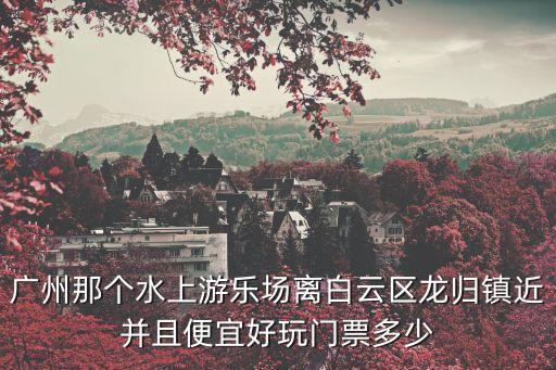 廣州那個水上游樂場離白云區龍歸鎮近并且便宜好玩門票多少