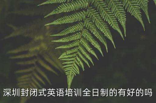 深圳封閉式英語培訓全日制的有好的嗎