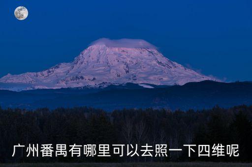 廣州哪里做四維，廣州番禺有哪里可以去照一下四維呢
