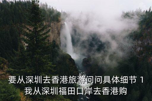 要從深圳去香港旅游問問具體細節 1我從深圳福田口岸去香港購