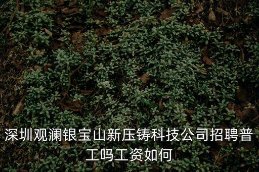深圳銀寶山新注塑招聘，深圳觀瀾銀寶山新壓鑄科技公司招聘普工嗎工資如何