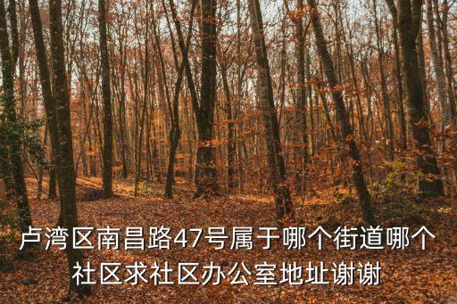 盧灣區南昌路47號屬于哪個街道哪個社區求社區辦公室地址謝謝