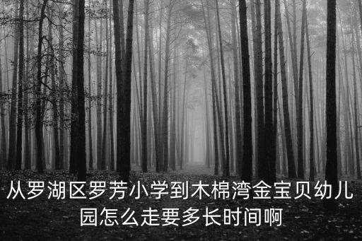 從羅湖區羅芳小學到木棉灣金寶貝幼兒園怎么走要多長時間啊