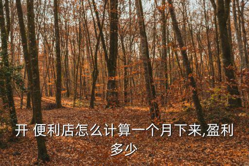 開 便利店怎么計算一個月下來,盈利多少