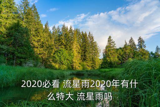 2020必看 流星雨2020年有什么特大 流星雨嗎