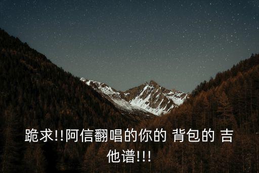 跪求!!阿信翻唱的你的 背包的 吉他譜!!!