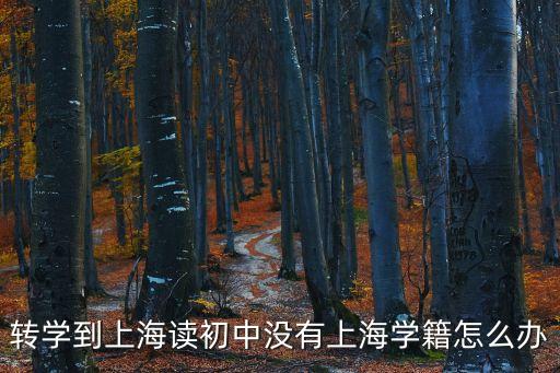 轉(zhuǎn)學(xué)到上海讀初中沒有上海學(xué)籍怎么辦