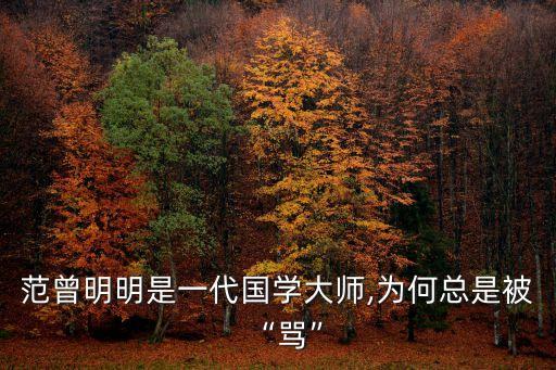 范曾明明是一代國學大師,為何總是被“罵”