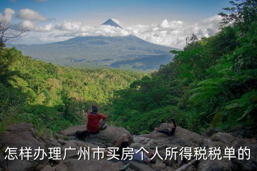 怎樣辦理廣州市買房個人所得稅稅單的