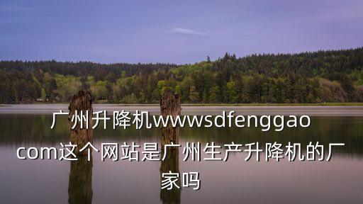 廣州升降機wwwsdfenggaocom這個網站是廣州生產升降機的廠家嗎