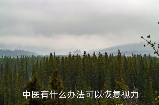  中醫有什么辦法可以恢復視力
