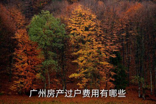 廣州房屋過戶費用，廣州過戶費怎么算