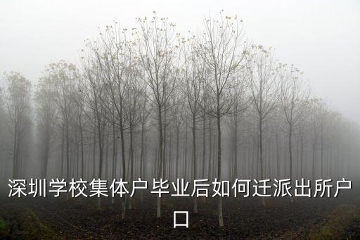 深圳學校集體戶能落戶派出所，深圳學校集體戶畢業后如何遷派出所戶口