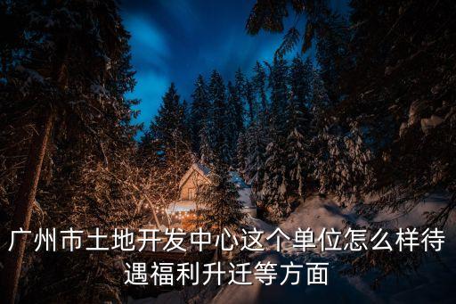 廣州市土地開發中心這個單位怎么樣待遇福利升遷等方面