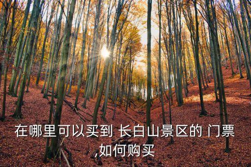長白山西坡門票