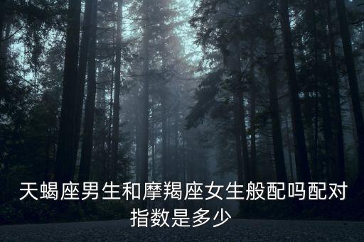  天蝎座男生和摩羯座女生般配嗎配對指數是多少