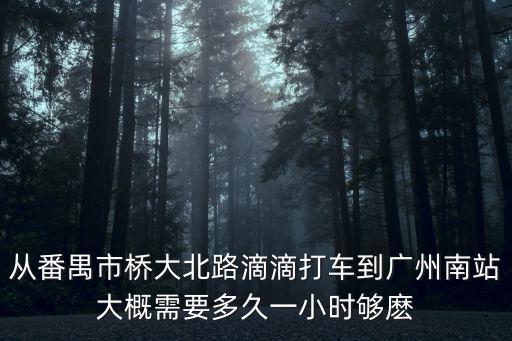 滴滴順風車廣州南站，從番禺市橋大北路滴滴打車到廣州南站大概需要多久一小時夠麼