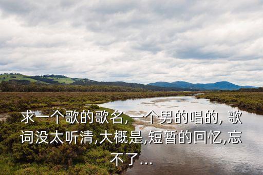 求一個歌的歌名,一個男的唱的, 歌詞沒太聽清,大概是,短暫的回憶,忘不了...