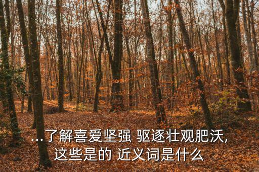...了解喜愛堅強 驅逐壯觀肥沃,這些是的 近義詞是什么