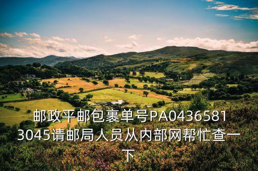 郵政平郵包裹單號PA04365813045請郵局人員從內(nèi)部網(wǎng)幫忙查一下