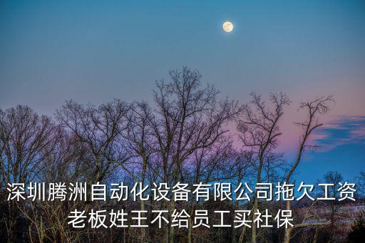 深圳騰洲自動化設備有限公司拖欠工資老板姓王不給員工買社保
