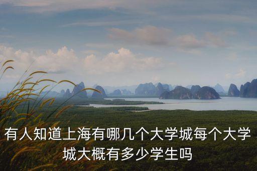 有人知道上海有哪幾個大學城每個大學城大概有多少學生嗎