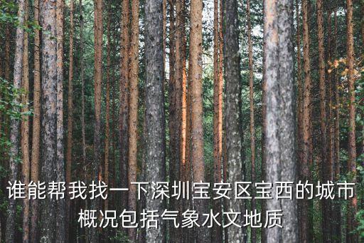 誰能幫我找一下深圳寶安區寶西的城市概況包括氣象水文地質