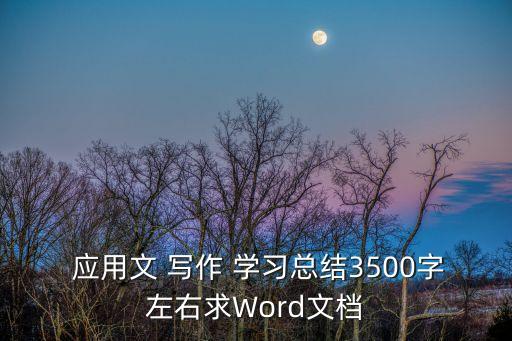  應(yīng)用文 寫作 學(xué)習(xí)總結(jié)3500字左右求Word文檔