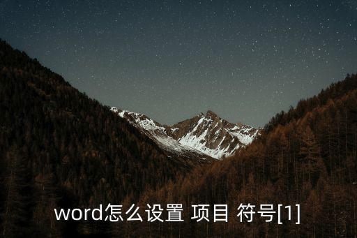 word怎么設置 項目 符號[1]