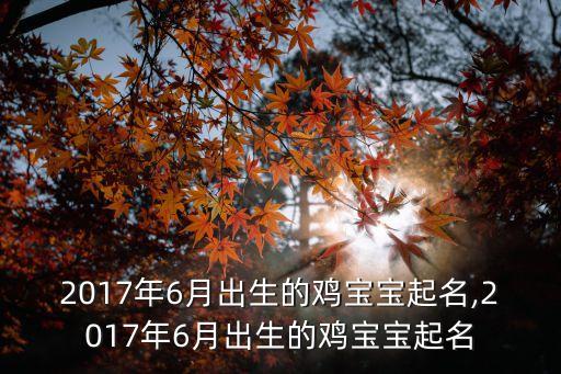 2017年6月出生的雞寶寶起名,2017年6月出生的雞寶寶起名