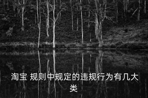  淘寶 規則中規定的違規行為有幾大類
