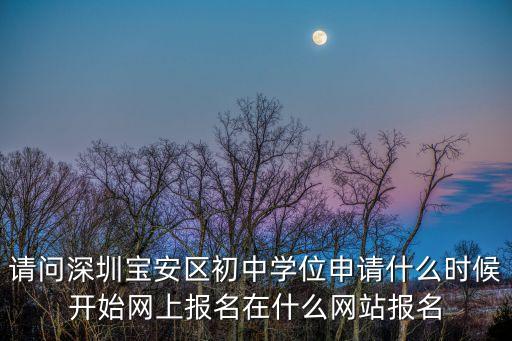 請問深圳寶安區初中學位申請什么時候開始網上報名在什么網站報名