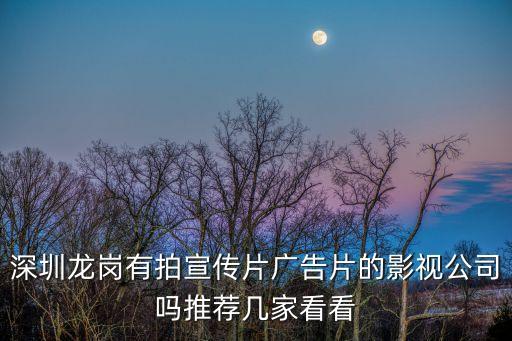 深圳華人兄弟影業，深圳龍崗有拍宣傳片廣告片的影視公司嗎推薦幾家看看