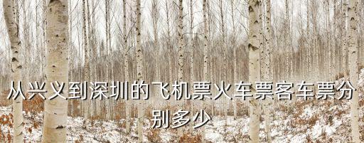 興義飛深圳航班查詢，從興義到深圳的飛機票火車票客車票分別多少