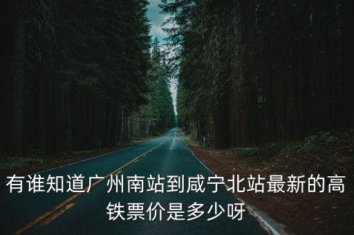有誰知道廣州南站到咸寧北站最新的高鐵票價(jià)是多少呀
