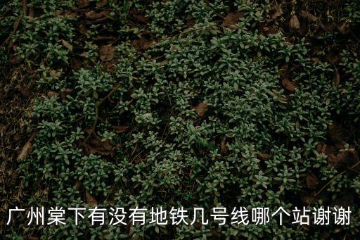 廣州地鐵棠下是哪線，廣州棠下地鐵站是幾號線