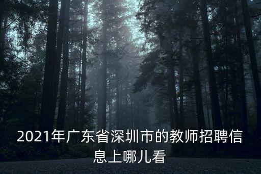 2021年廣東省深圳市的教師招聘信息上哪兒看