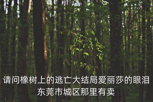 請問橡樹上的逃亡大結(jié)局愛麗莎的眼淚東莞市城區(qū)那里有賣