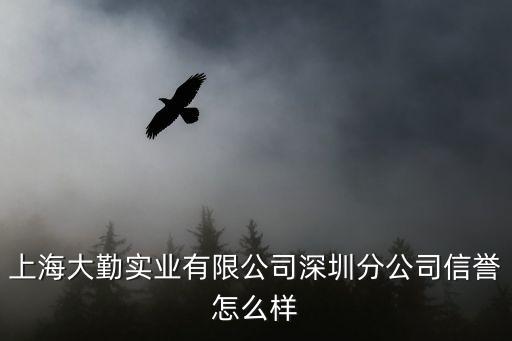 上海大勤實業有限公司深圳分公司信譽怎么樣