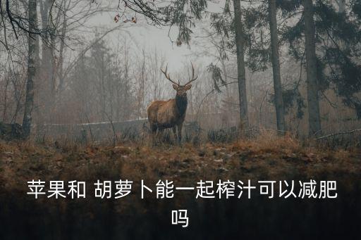  蘋果和 胡蘿卜能一起榨汁可以減肥嗎
