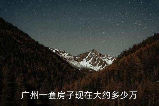 廣州一套房子現在大約多少萬