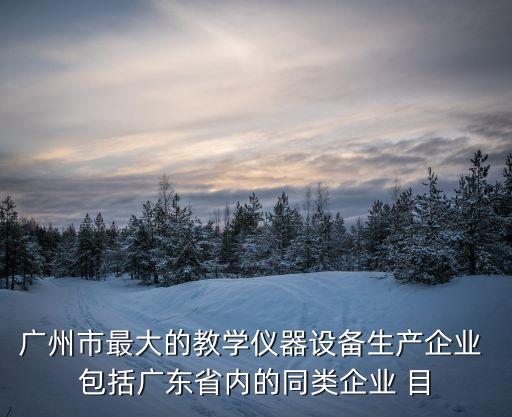 廣州市最大的教學儀器設備生產企業 包括廣東省內的同類企業 目
